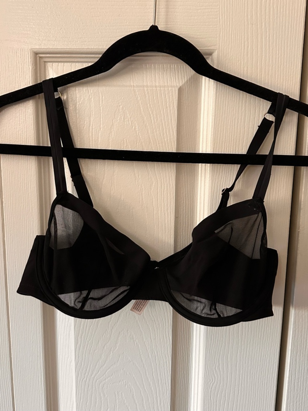 Auden Women's Mesh Unlined Bra - Adjustable Strap, Underwire, Sheer Mesh 34C